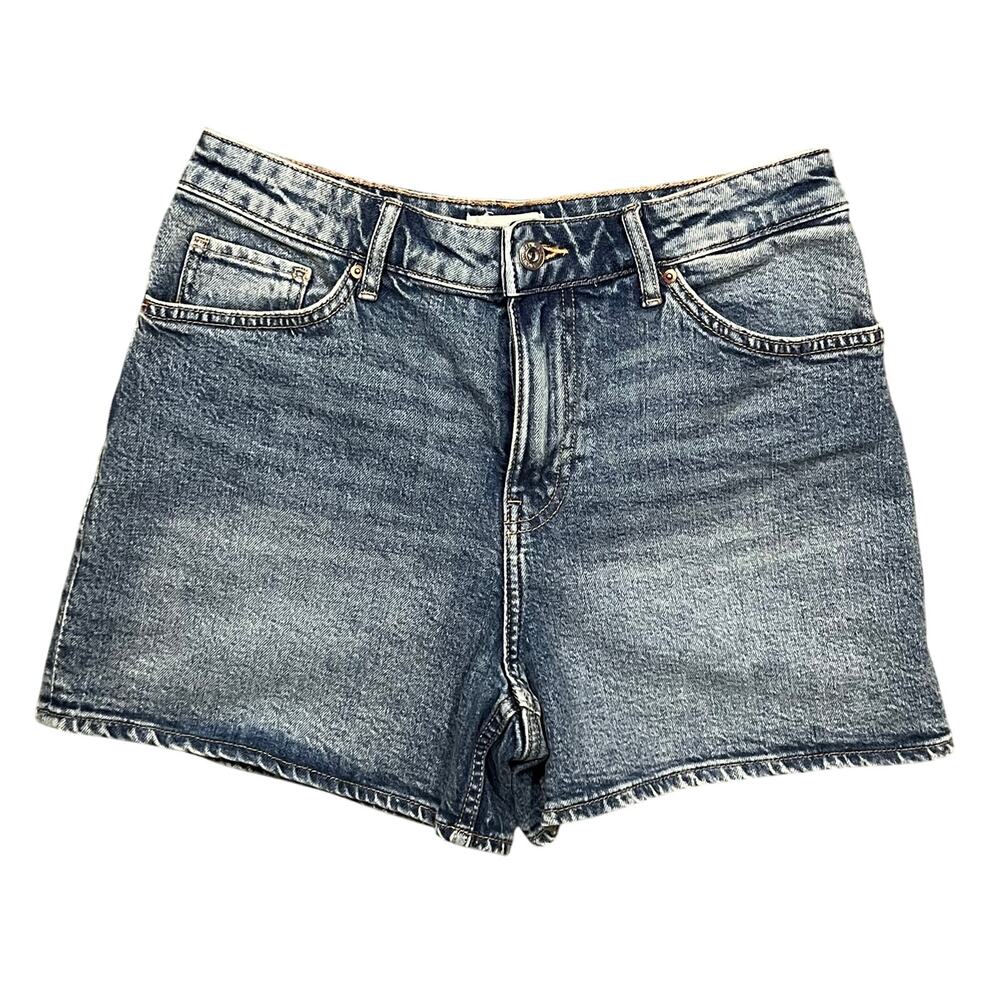 H&M Medium Wash High Rise Waisted Denim Jean Shorts Womens Size 6 NEW